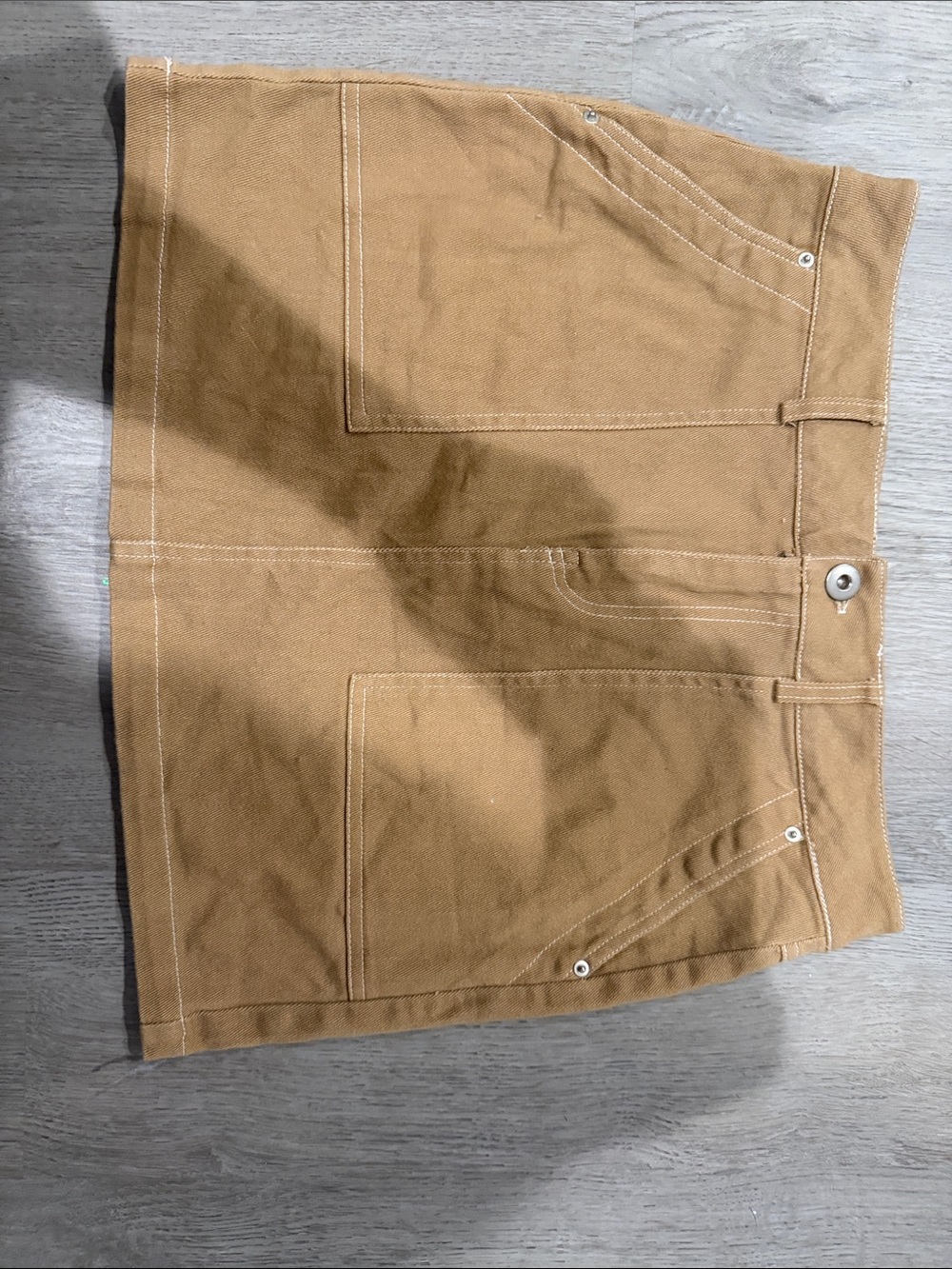 Full Tilt Tan Canvas A-Line Mini Skirt